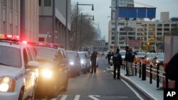 FILE - The motorcade with Joaquin "El Chapo" Guzman arrives at Brooklyn Federal Court in New York, Jan. 20, 2017. Guzman was brought to the United States from Mexico Jan. 19 to face drug trafficking and other charges.