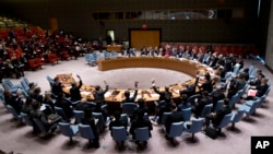 미국 뉴욕의 유엔본부에서 열린 안보리 회의. (자료사진)