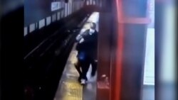 Surveillance footage shows the alleged mugger covering Bew Jirajariyawetch’s face while dragging her on the edge of the subway platform at the 34th Street-Herald Square station.