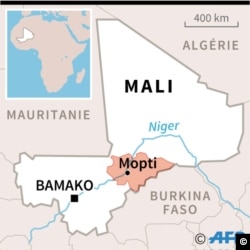 Carte du Mali localisant la région de Mopti