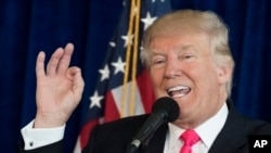 Republican presidential candidate Donald Trump speaks during a news conference at Trump National Doral in Tampa, Florida, July 27, 2016.