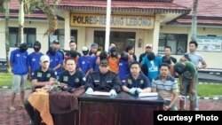 Konferensi pers Kapolres PUT Rejang Lebong tentang pemerkosaan dan pembunuhan YY. (Foto: Polsek PUT Rejang Lebong Bengkulu)