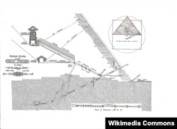 A map of the interior of the Great Pyramid of Giza from 1909