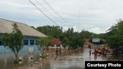 Genangan air di Tanjungsari Gunungkidul. (Foto: VOA/Nurhadi)