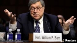 William Barr testifies at a Senate Judiciary Committee hearing on his nomination to be attorney general of the United States on Capitol Hill in Washington, Jan. 15, 2019. 