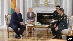 Xitoy mudofaa vaziri Belarus rahbari qabulida, Minsk, 17-avgust, 2023. 