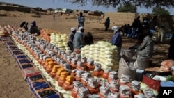 The World Food Program and World Relief distribute emergency food in Kulbus, West Darfur, Sudan, in late March 2024. The United Nations said on April 5, 2024, it has begun distributing food in Sudan’s war-ravaged Darfur province for the first time in months.