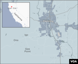 Area of the Carr fire, California