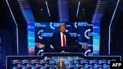 도널드 트럼프 전 미국 대통령이 15일 미시간주 디트로이트에서 유세하고 있다. (자료사진) 