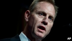 美国代理国防部长沙纳汉2019年1月17日在五角大楼讲话（美联社）