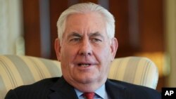 Secretary of State Rex Tillerson speaks during a interview with the Associated Press at the State Department in Washington, Jan. 5, 2018.