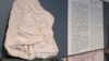 A fragment, belonging to a draped figure on the east side of the Parthenon frieze, the temple built between 449 and 438 BC on the Acropolis of Athens, is seen in the Museum in Palermo, Italy, Jan. 5, 2022.
