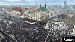 Акция протеста в Белграде, 30 декабря 2023 года.