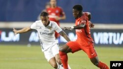 Mariano Diaz, à gauche, et Serge Aurier à Columbus, USA, le 27 juillet 2016.