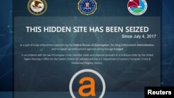 Pejabat penegak hukum AS mengumumkan penangkapan dua orang Israel yang menjadi operator situs web yang mengarahkan pengguna ke pasar-pasar online gelap, seperti AlphaBay Market, seperti dalam gambar, yang disita Biro Penyelidikan Federal AS (FBI) pada 2017.
