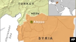 Map showing town of Kilis, Turkey, on border with Syria.