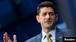 U.S. House Speaker Paul Ryan speaks at the Milken Institute's 21st Global Conference in Beverly Hills, Calif., May 2, 2018. 
