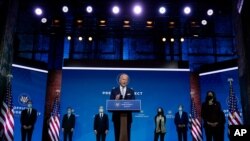 조 바이든 미국 대통령 당선인이 24일 델라웨어 윌밍턴의 대통령직 인수위 본부에서 차기 국가안보팀 지명자와 임명자를 소개했다.