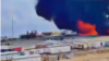 عکسی از ویدئوهای منتشرشده در شبکه‌های اجتماعی از حمله پهپاد به میادین نفتی اقلیم کردستان عراق