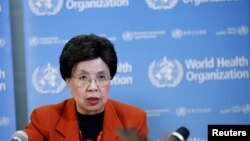마가렛 찬 세계보건기구 사무총장이 1일 스위스 제네바에서 지카 바이러스에 관한 긴급 기자회견을 하고 있다.