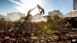 Suasana setelah gempa mengguncang Christchurch, Selandia Baru.