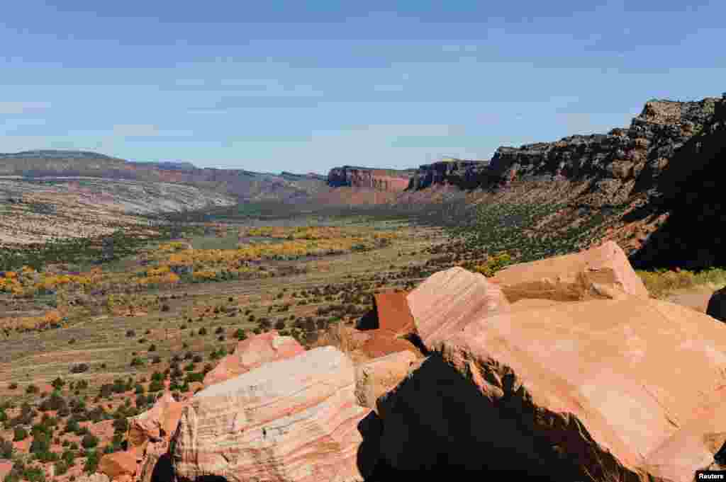 Comb Wash cuts from north to south through Cedar Mesa in Bears Ears National Monument near Blanding, Utah, Oct. 27, 2017. 