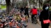 Bike-sharing Rivalry Crowds Beijing's Sidewalks