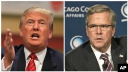Dua bakal capres AS dari partai Republik, Donald Trump (kiri) dan Jeb Bush (foto: dok).