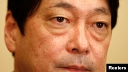 Japan's Defense Minister Itsunori Onodera during an interview with Reuters in Tokyo February 14, 2013.