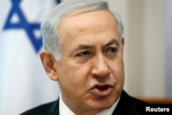 Israel's Prime Minister Benjamin Netanyahu speaks during the weekly cabinet meeting in Jerusalem, April 6, 2014.