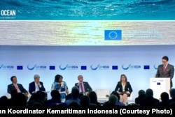 Deputi Kemenko Maritim, Arif Havas Oegroseno, pada saat berbicara di KTT 'Our Ocean Conference' di Malta, 7 Oktober 2017.