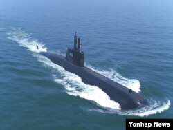 첫 수출잠수함인 인도네시아 1천400톤급 잠수함 항해 모습. (대우조선해양 제공)