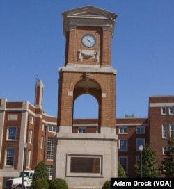 The Autherine Lucy Clock Tower commemorates the university's first African American student.