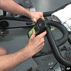 A touch-pad screen on each exercise bike shows how much energy the cycle is sending to the electricity grid.