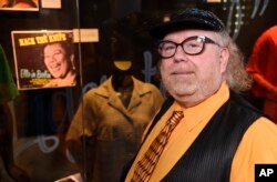 Author Geoffrey Mark poses for a photo while attending a sneak preview of "Ella at 100: Celebrating the Artistry of Ella Fitzgerald.