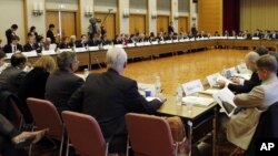Delegates of more than 60 countries and organizations attend the international meeting to coordinate sanctions on the government of Syrian President Bashar Assad in Tokyo, Japan, November 30, 2012.