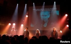 Pussy Riot performs at the Edinburgh Fringe, in Edinburgh, Scotland, Aug. 15, 2018.