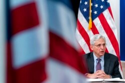Attorney General Merrick Garland speaks during a virtual meeting on the White House Campus in Washington, Jan. 3, 2022.