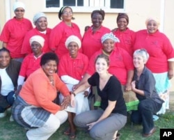 Lucy O’ Keeffe [front, right], Kwandwe’s human development specialist, with some of the women she works with to uplift poor local people who live in and on the fringes of game reserves in South Africa’s Eastern Cape province