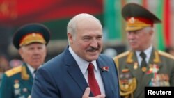 FILE - Belarusian President Alexander Lukashenko takes part in the celebrations of Independence Day in Minsk, Belarus, July 3, 2020. 