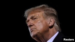 美国总统特朗普2020年9月30日在明尼苏达州竞选（路透社）