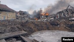 ساختمان‌های ویران‌شده در حمله هوایی روسیه به منطقه خارکیف (چهارشنبه ۱۶ اسفند ۱۴۰۲)