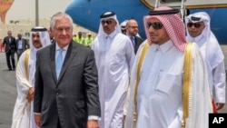 Le secrétaire d'Etat américain Rex Tillerson au Qatar le 11 juillet 2017. 