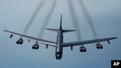 Pesawat pengebom B-52H Stratofortress, milik Angkatan Udara AS, 21 Mei 2019. 