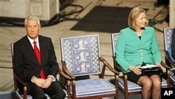 在奥斯陆市政厅的颁奖典礼上，空座位代表刘晓波