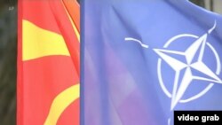 Zastave Severne Makedonije i NATO, Foto: video grab
