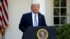 特朗普总统在白宫玫瑰园的新冠病毒疫情记者会上讲话。(2020年4月15日)