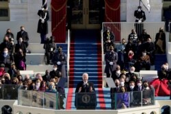 U.S. President Joe Biden delivers his inauguration speech after being sworn in as the 46th U.S. President, at the U.S. Capitol in Washington, Jan. 20, 2021.