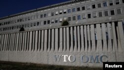 FILE - A view of the World Trade Organization (WTO) headquarters in Geneva, Switzerland.
