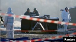 Workers attend an operation to gather ducks to be culled in Latrille, France, January 6, 2017, after France ordered a massive cull of ducks in three regions most affected by a severe outbreak of bird flu. 